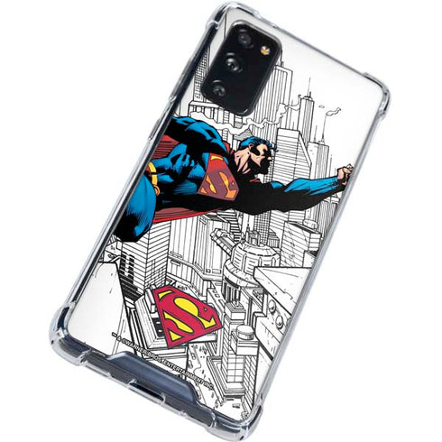 DC Comics Superman Flying Over City Pose Galaxy S20 FE Clear Case